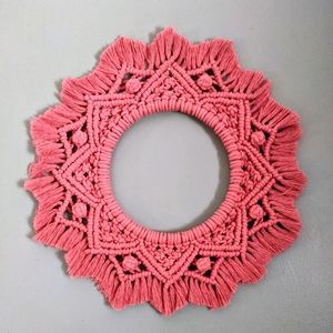 Pink Macrame Mandala Wall Hanging